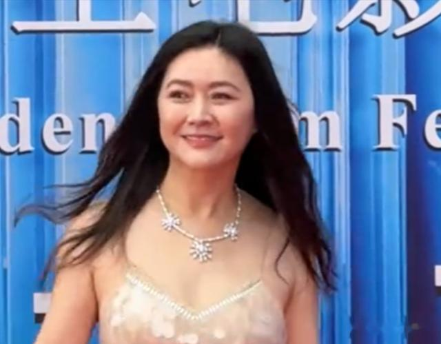 50岁田海蓉参加电影节，头顶白发老了好多，小肚子凸出身材发福