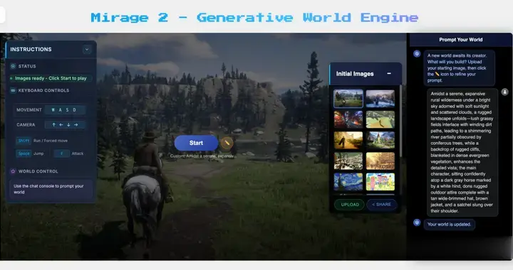 又一个Genie 3！刚上线挤爆服务器Mirage 2把世界模型玩成在线游戏