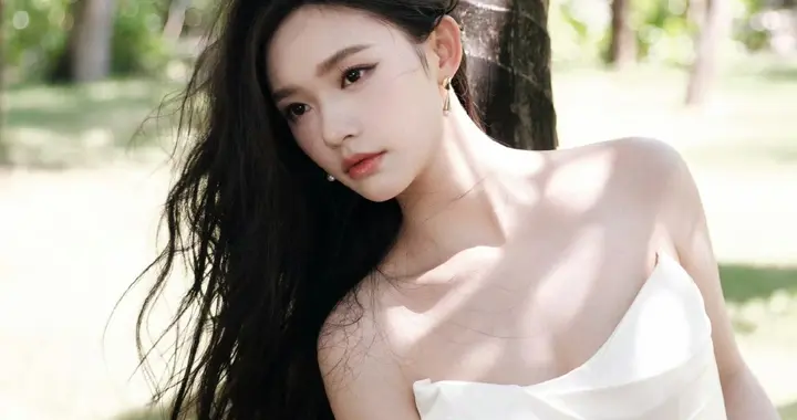 林允纯白连衣裙清新唯美，白色很适合她 ???