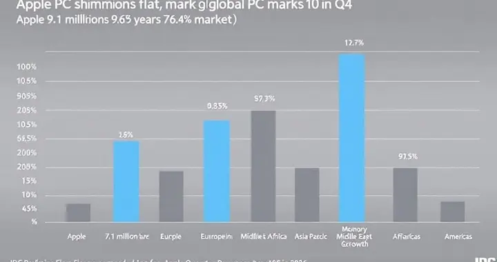 蘋果PC出貨量持平，全球PC市場Q4增長10%