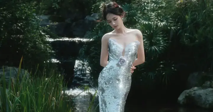 李一桐原来那么“有料”！银色鱼尾裙秀凹凸曲