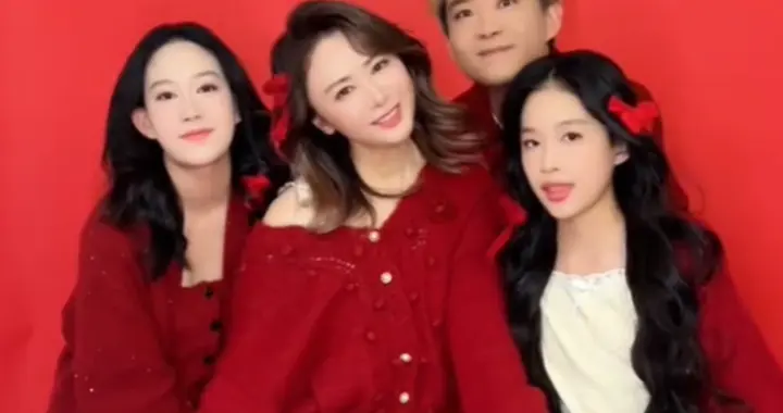 “塞娅公主”张恒晒全家福，老公露脸帅又年轻，俩女儿颜值也好高