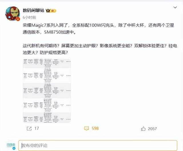 【闪回科技】荣耀Magic7系列发布前瞻，数码闲聊站进行问卷调查