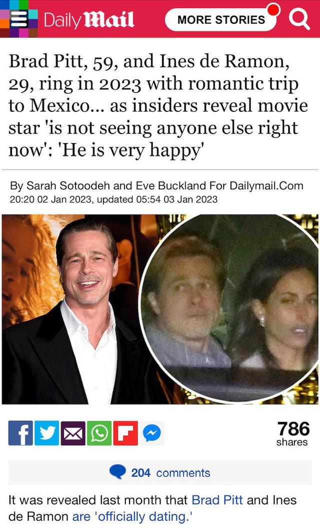 明星|不再空虚 59岁布莱德彼特想跟29岁小女友生儿育女 朱莉靠边站