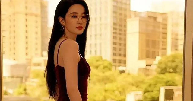 第一次看到女神刘亦菲戴眼镜的写真，这也太美了吧，太有女人味了