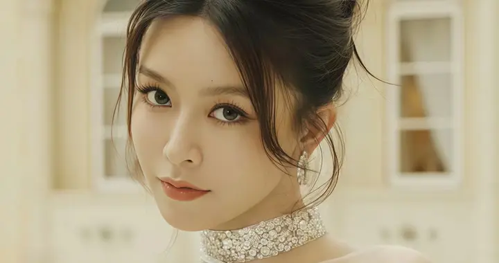 文咏珊一袭斜肩礼裙，古堡大片美成贵族公主