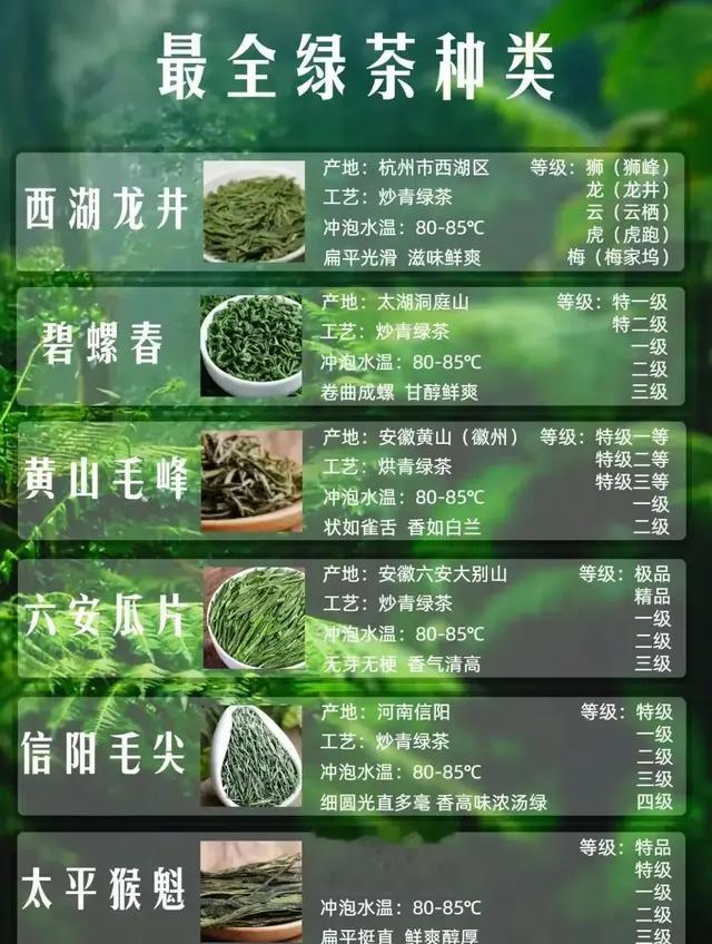 中国最全绿茶排行榜？