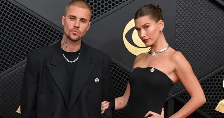 第68届格莱美颁奖礼红毯：贾斯汀-比伯与海莉-比伯