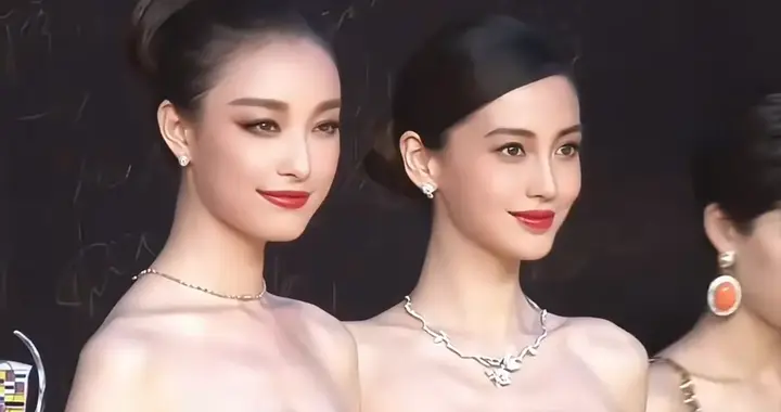 当年倪妮与杨颖红毯争艳，倪妮眼神有魅力，五官很有辨识度！