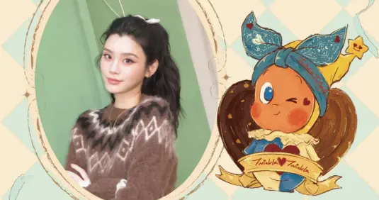 36岁奚梦瑶晒复古大头贴！穿新中式大玩下衣消失，一双腿又白又长