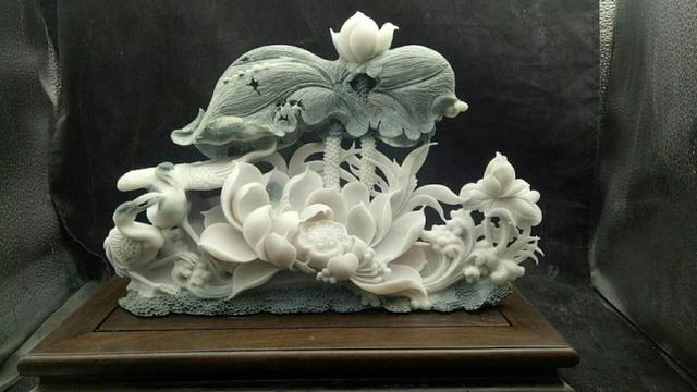 雕刻|双鹤戏莲的雕刻