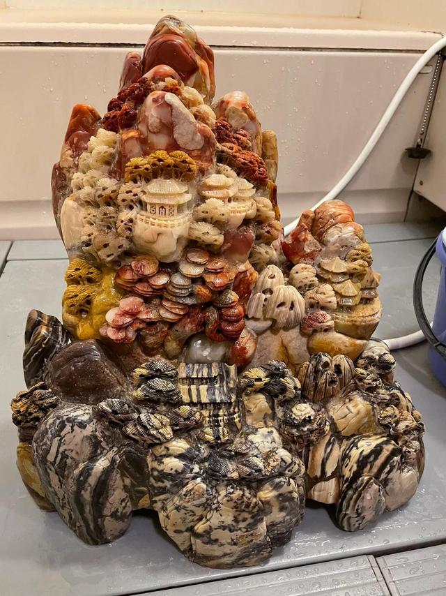 机制币|精品推荐—寿山石摆件，光绪元宝双龙寿字币