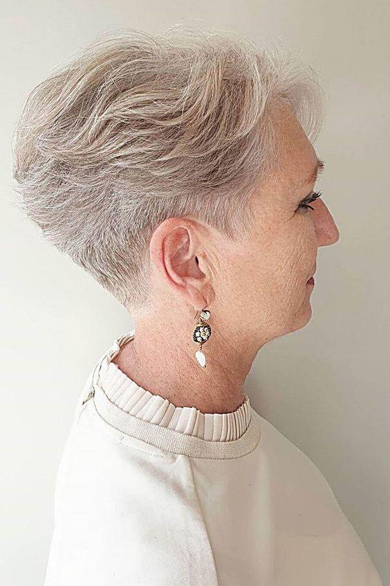 59到99的女性，短发可以选择这三种，花白头发也很美