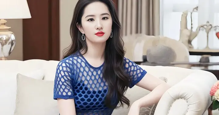 刘亦菲蓝色系穿搭大赏！网纱、蕾丝与高跟碰撞，慵懒高级感拉满