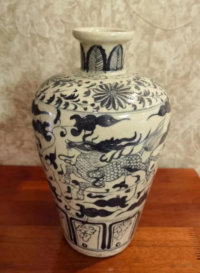 元青花|元青花麒麟纹梅瓶