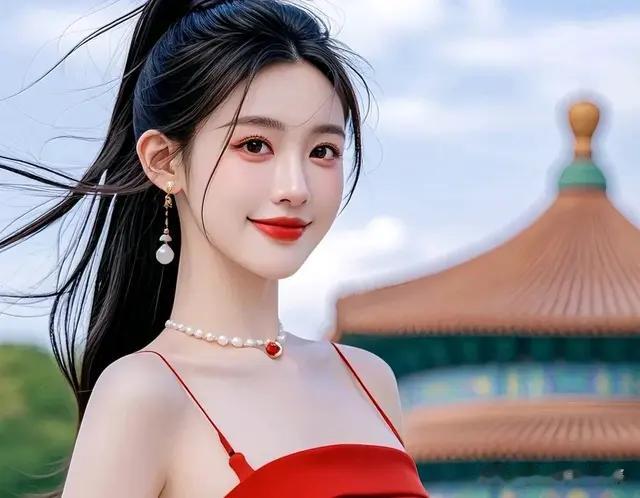 蜗皇宫：中皇山上白云悠，美女如花立上头