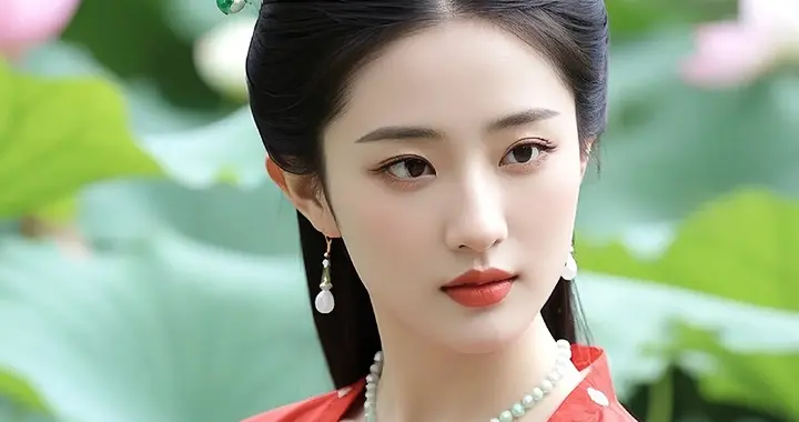 刘亦菲这套汉服太绝了！红配绿也能美成人间仙子