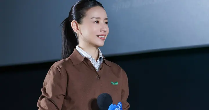 董洁宣传《隐身的名字》，衬衫搭配白色百褶裙，45岁依然气质独特