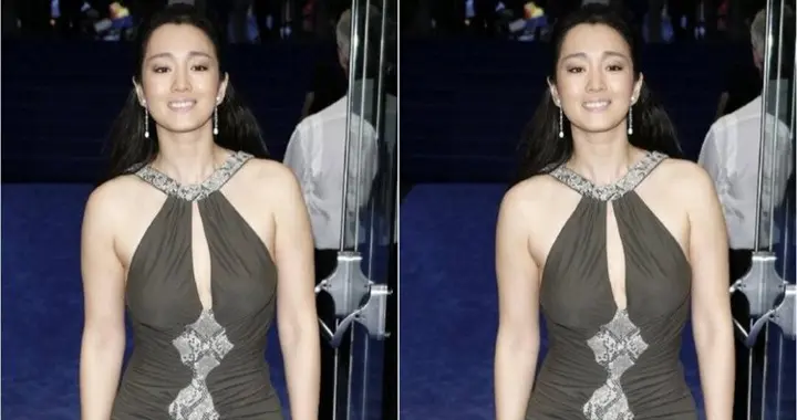 58岁巩俐不走寻常路，身材壮硕又敢穿，年过半百穿挂脖裙特有韵味