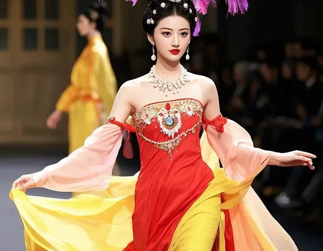 景甜“孔雀公主”T台走秀，这才是大女主该有的气场！