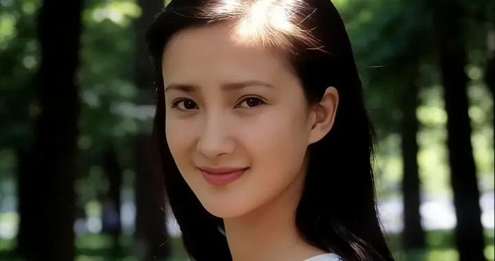 何晴刚出道时的清纯旧照，俏皮美丽