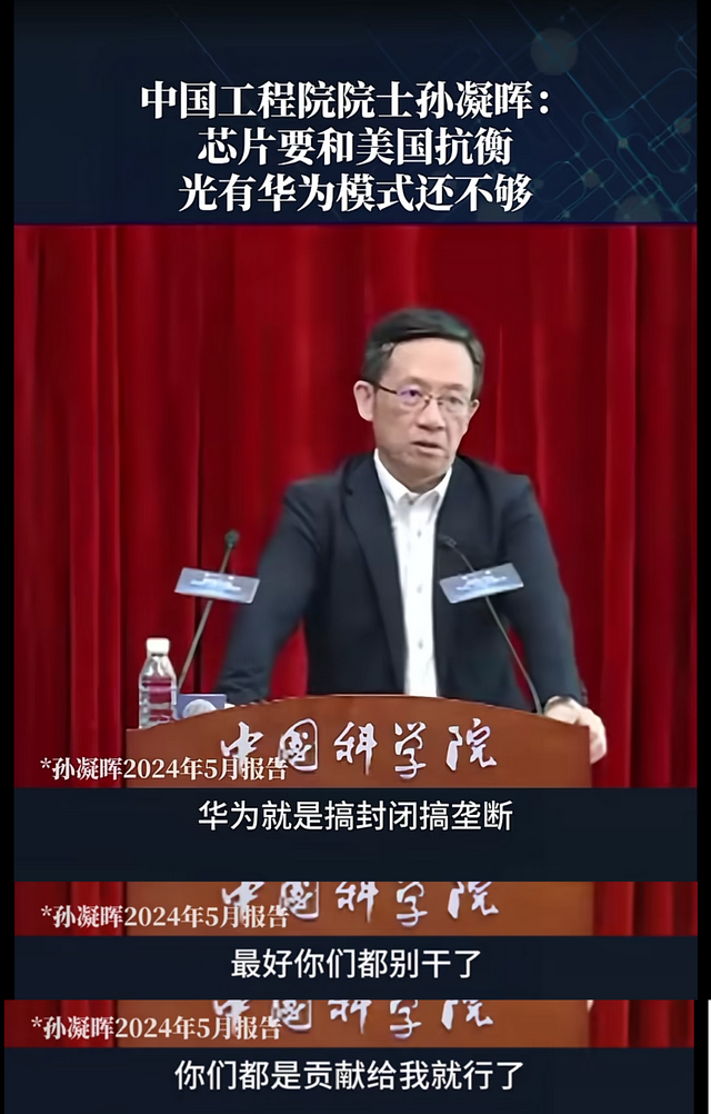中科院院士支持孙凝晖院士的意见，中国芯片发展不能只靠华为垄断