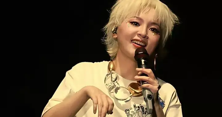 周笔畅上海演唱会，这样的裤子挺另类的