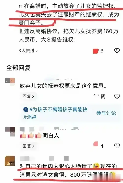 4亿并不多！大S只是为孩子获取更大的利益！当初谁放弃孩子监护权