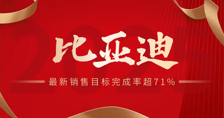 新能源渗透率高位下，比亚迪最新销售新目标完成率超71%