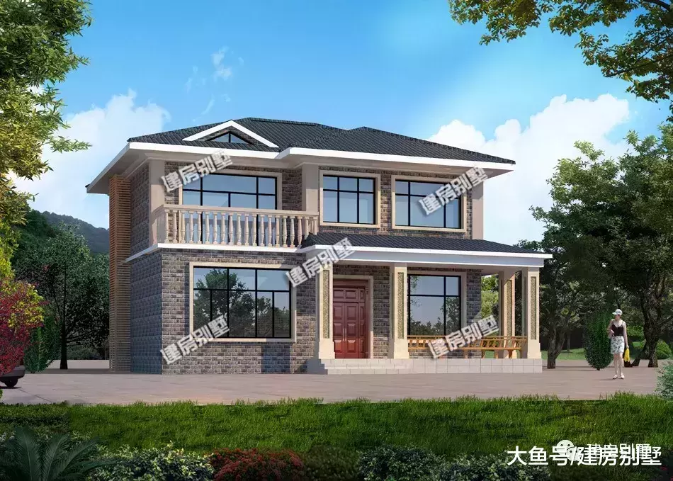 11.65×9.55米农村别墅, 南北通透, 23万建起来