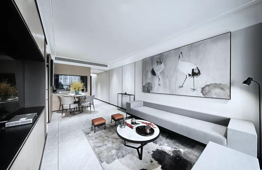 80㎡新中式, 灰色调的空间, 简约的禅意