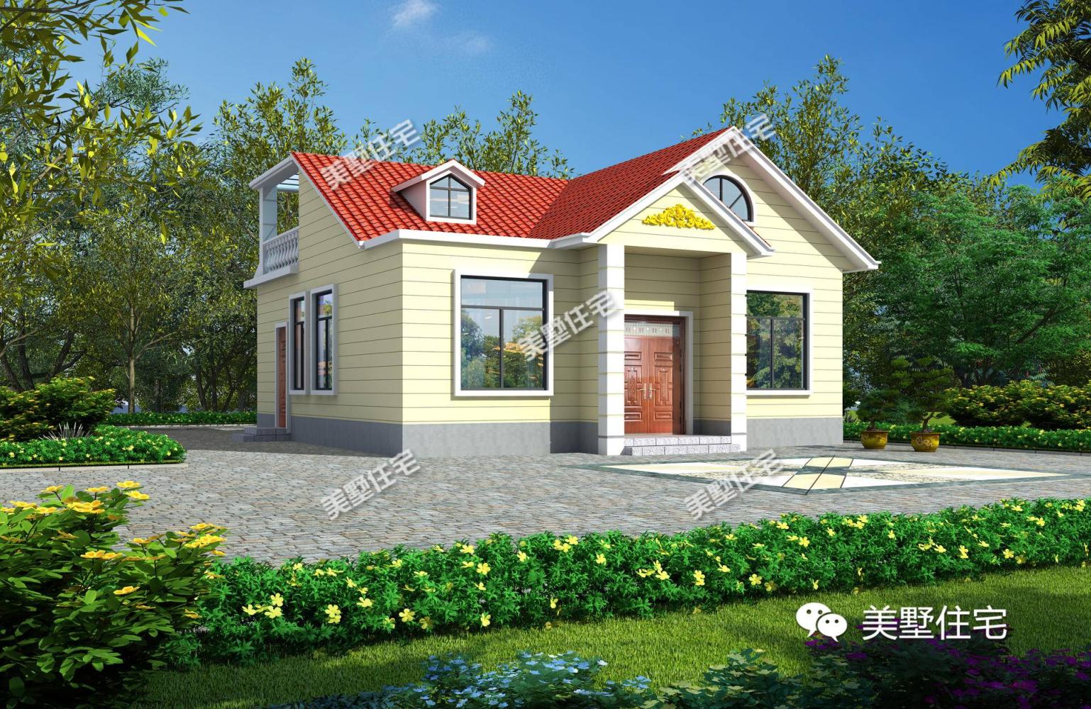 谁说一层不如高层, 这栋一层带大院阁楼地下室, 造价12万!