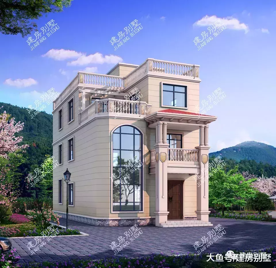 平屋顶设计的两栋农村别墅, 外观漂亮惹人羡, 第一栋只要28万