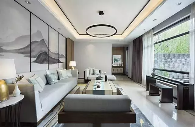 两室一厅, 新中式装修, 书房的书法背景墙太酷了!