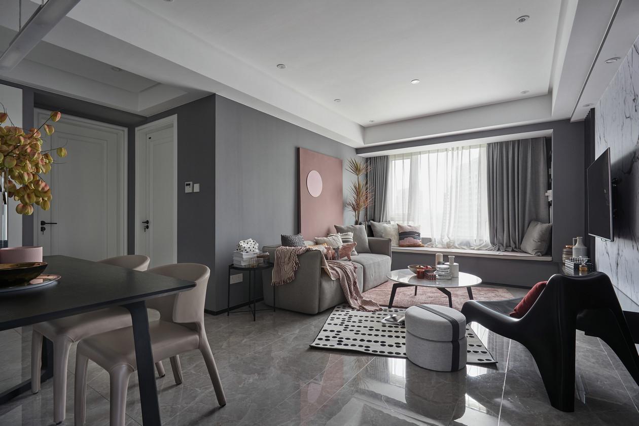 现代简约: 黑白灰, 140平四室两厅装修, 大气舒适