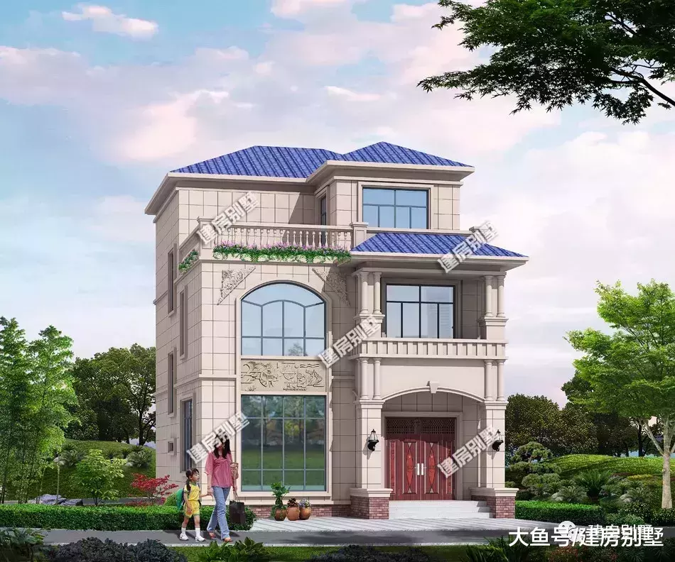 9.3×14.28米农村别墅, 户型通透, 内配豪华主卧