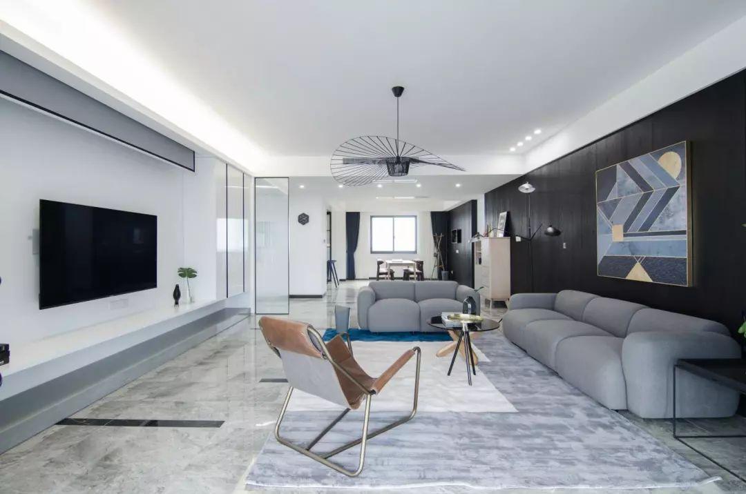 275㎡现代简约, 黑与白的交织, 装修轻奢的档次!