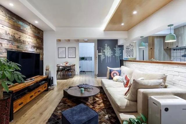 90㎡二手房变身美式豪宅, 玄关美成一道风景线