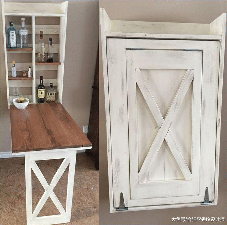 餐桌折叠在墙面上, 椅子摊开变成床! 这样的折叠家具可以一物两用, 方便