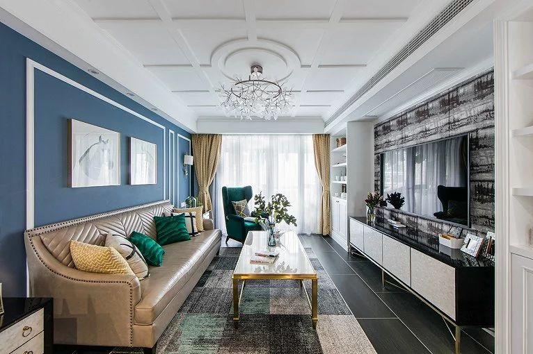 只是把沙发墙刷成蓝色, 125㎡三居走红小区, 朋友踏破门槛来参观!