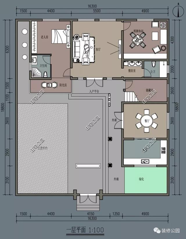 农村建房就该是中式, 16×18米中式小院, 直接秒杀洋别墅!
