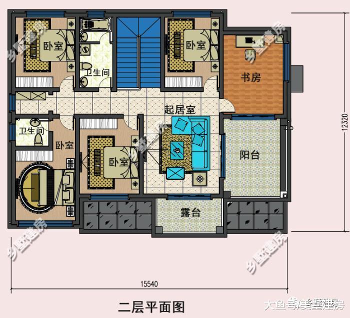 典雅外观+新中式内装, 15X12米农村别墅, 碰撞间尽显不凡!