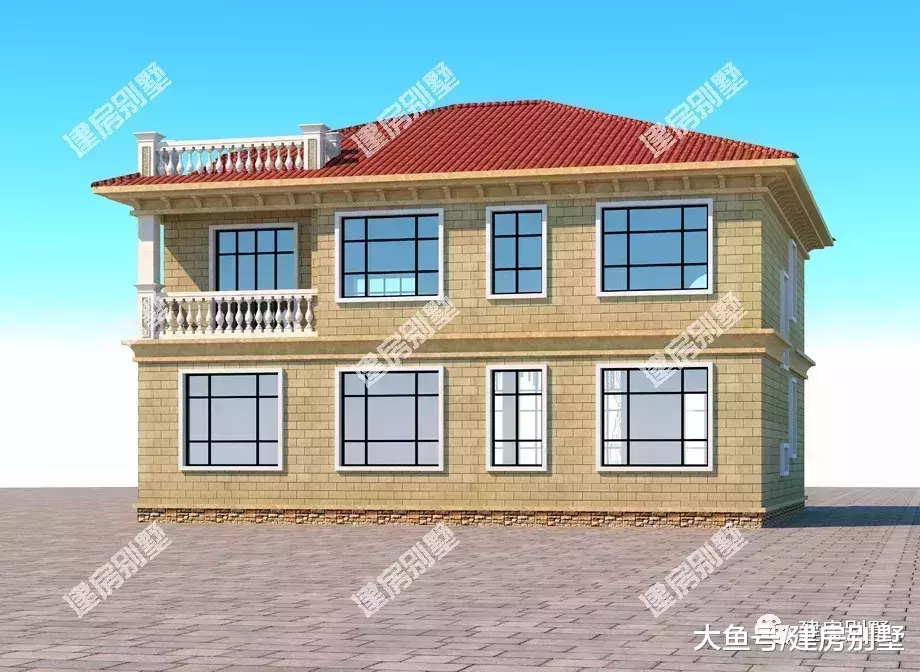 带大堂屋的两层自建房, 堂屋单独建一间的户型, 美观又实用