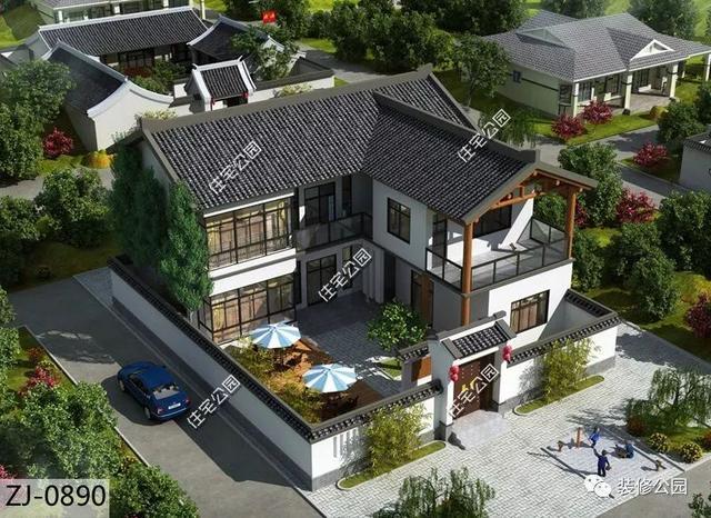 农村建房就该是中式, 16×18米中式小院, 直接秒杀洋别墅!