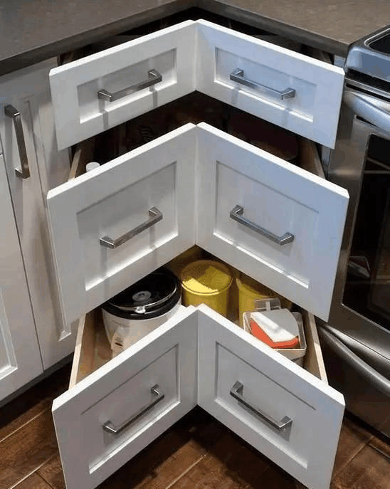 越来越多厨房橱柜都做“拐角”, 美观又实用, 看完都想回家重装了