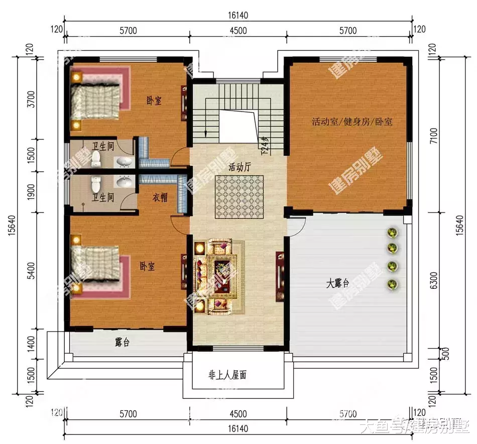 框架结构形式建造的两层小别墅, 住一百年都跟新的一样