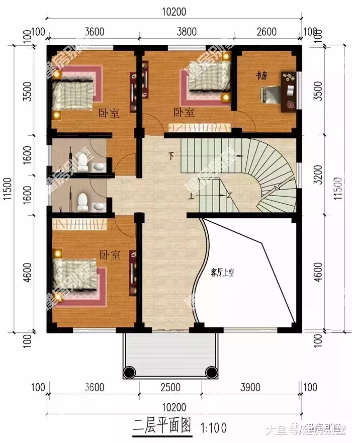 3中不同风格的农村别墅, 第二栋新中式, 造价都30多万