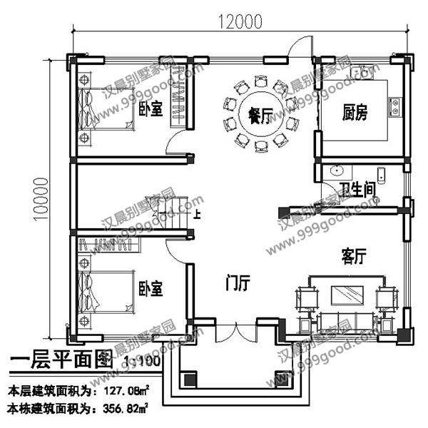 5套开间12米农村别墅, 户型方正布局合理, 造价40万下就能搞定!