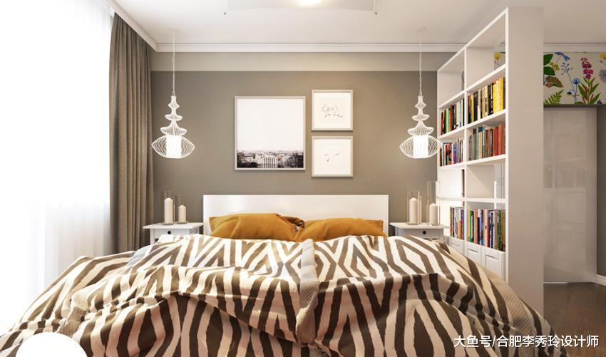 55平合肥新房, 卧室整面墙都是柜子, 关门就是衣帽间, 实用漂亮!