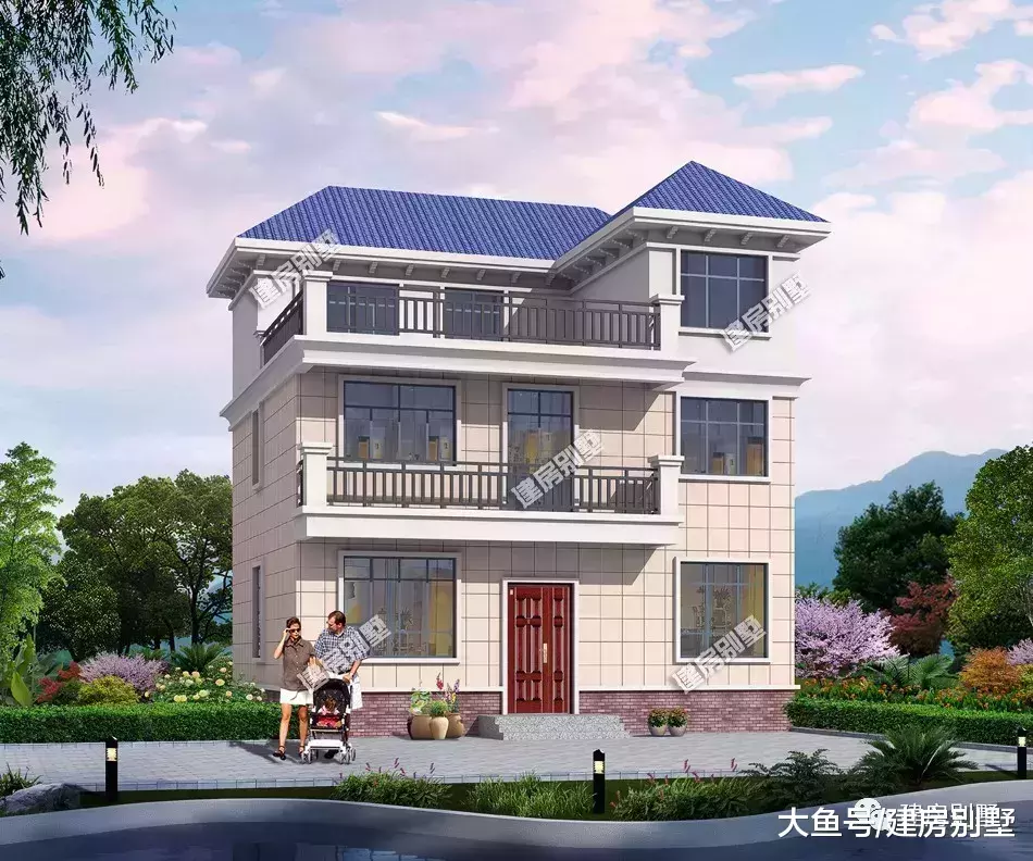 两栋外观看起来极舒服的自建房, 户型通透采光好, 是我想建的